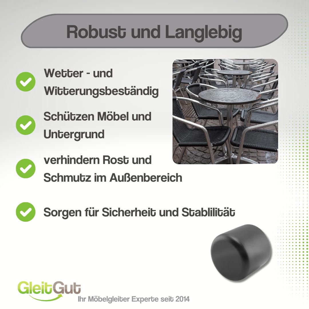 Produktbild von Endkappen 50x30x2 Mm – Fußkappen/Rohrstopfen Aus Schwarzem Kunststoff, Für Vierkantrohre