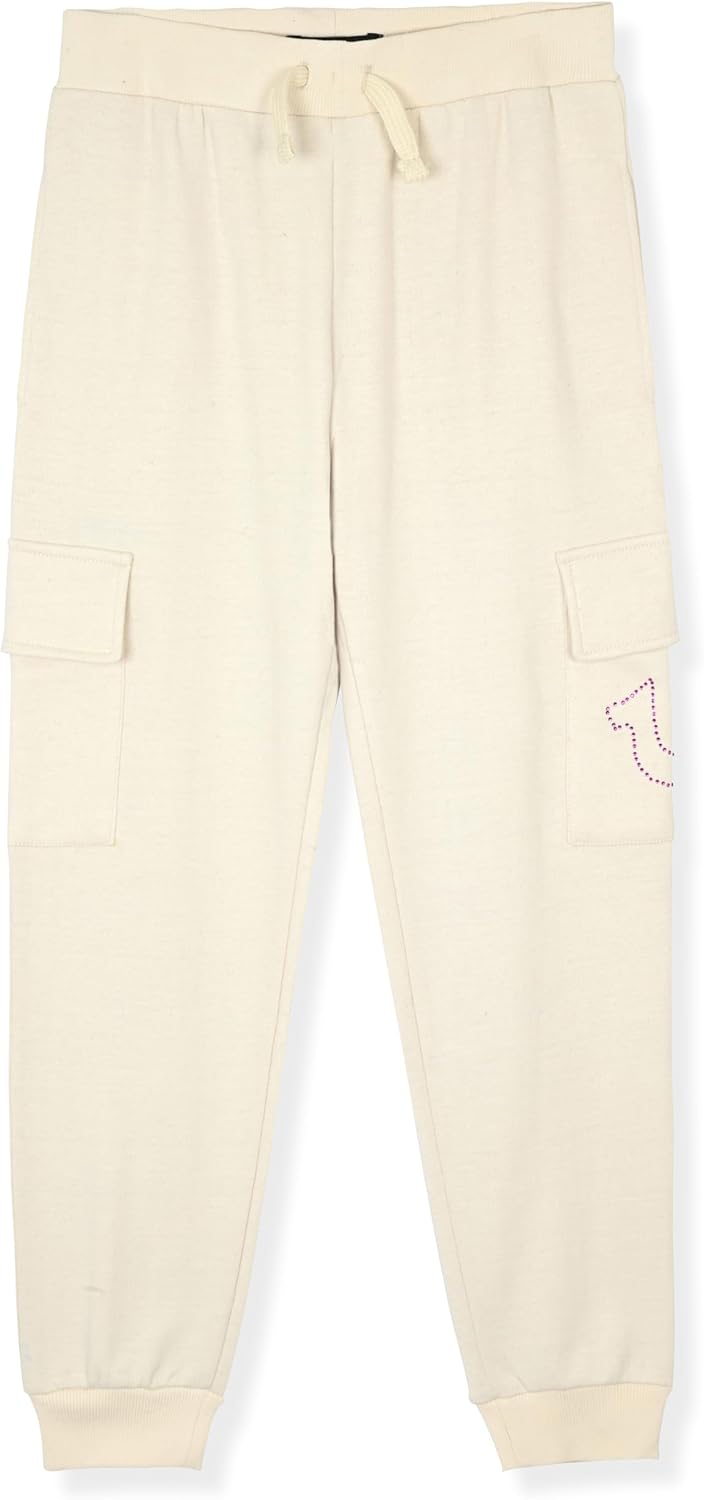 True Religion Girls 3 Piece Fleece Set – Hoodie, Tee Shirt & Jogger/Legging Outfit, Rhinestud & Foil Details (Sizes 4-14) - Image 4