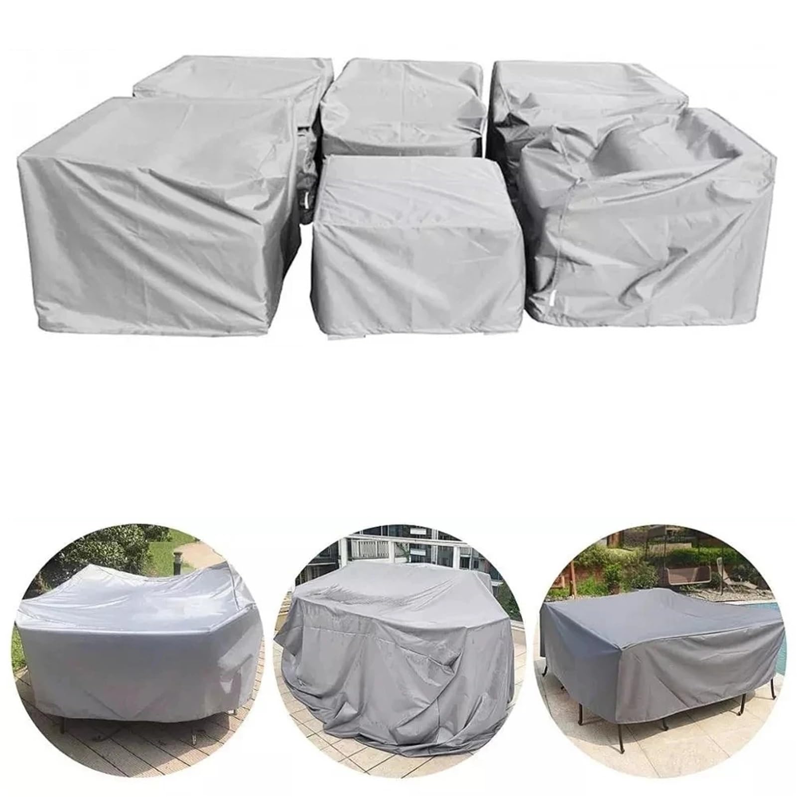 Copertura Impermeabile for Mobili da Esterno for Giardino, Patio, Spiaggia, Divano, Sedia, Tavolo, Copertura Antipioggia, 32 Misure per Il Giardino del Patio(Black,130x130x75cm)
