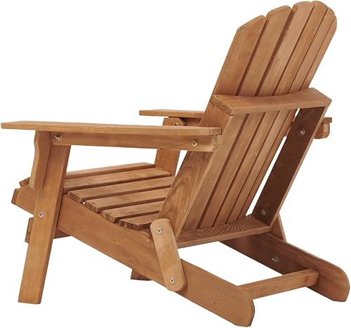 Miniatura 6 de Oversize Folding Adirondack Chair, Heavy-Duty Wood Patio Chair for Adults, Pre-Assembled Hemlock Outdoor Garden Lawn Porch Deck Firepit Furniture