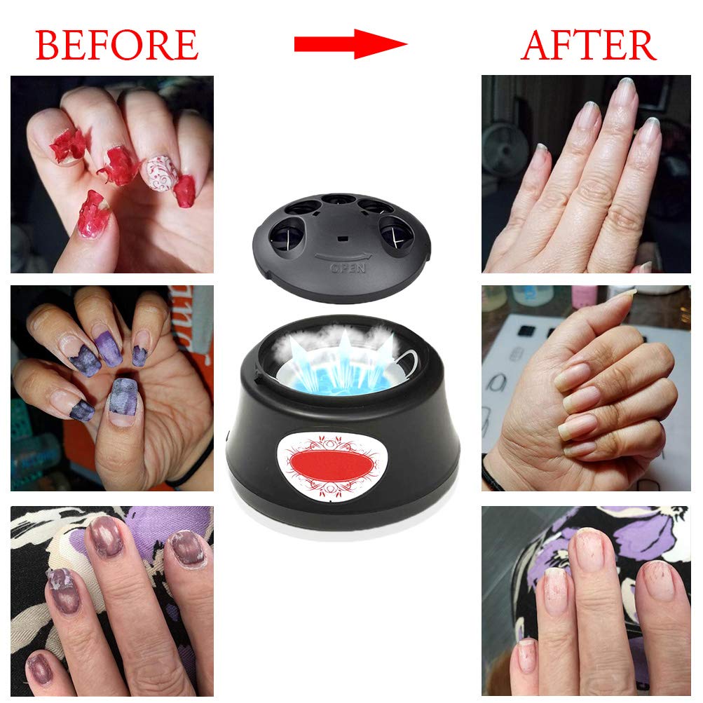 Gel Nail Polish Acrylic Steamer Remover Portable Harmless Nail Machine Nail Art Tools BLUETOP (electric,black)