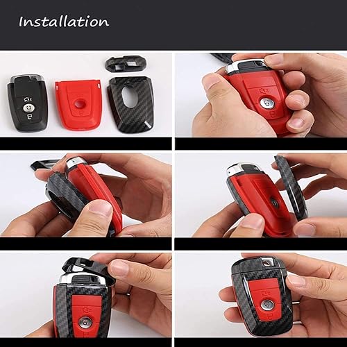 Miniatura 4 de ontto Funda para llave inteligente de fibra de carbono para Ford, caja de llaves remota, llavero para evitar arañazos y caídas, compatible con Ford