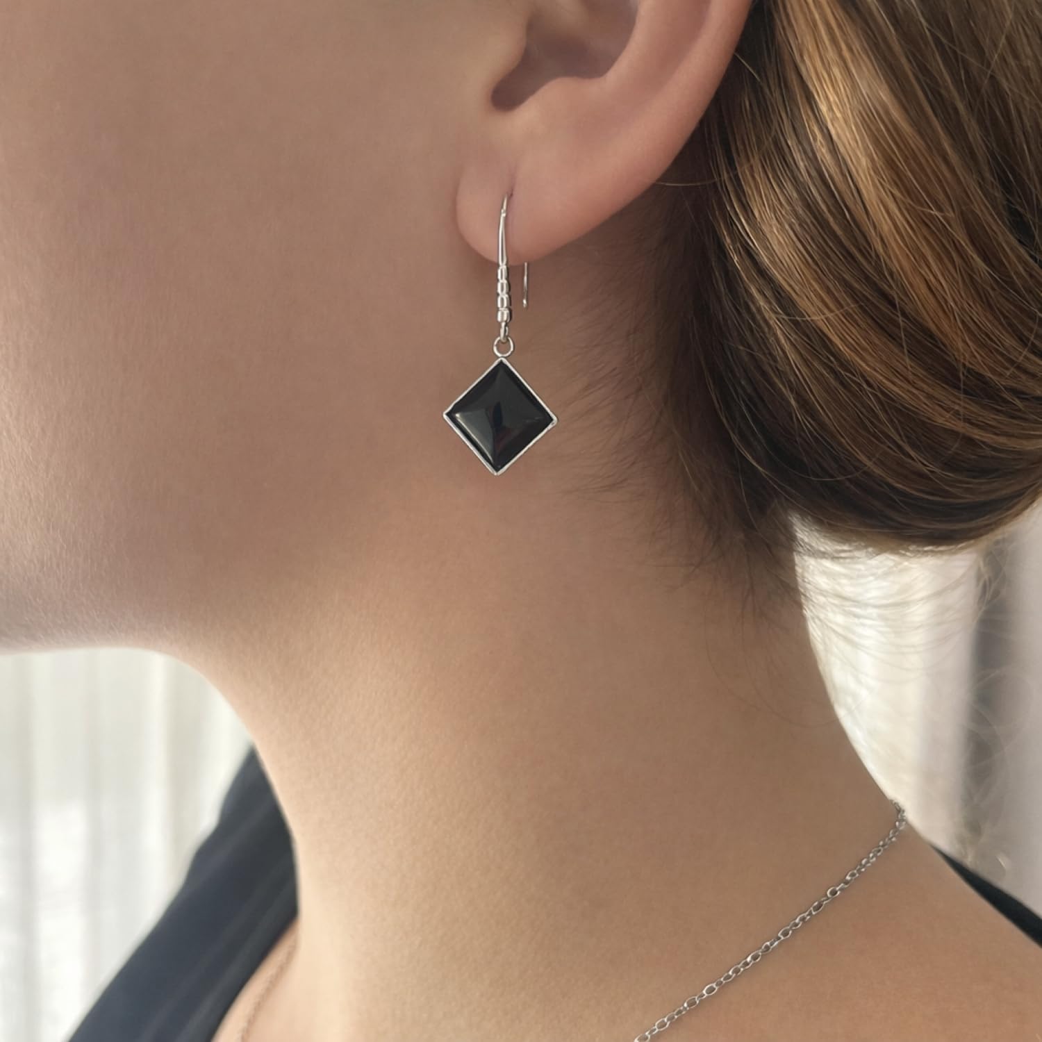 ASTER ALHELÍ - Conjunto Collar y Pendientes Mujer Piedras Naturales - Joyas Acero Inoxidable Mujer - Conjunto Joyería Elegante y Ligero - Set Collar y Pendientes Regalo Mujer