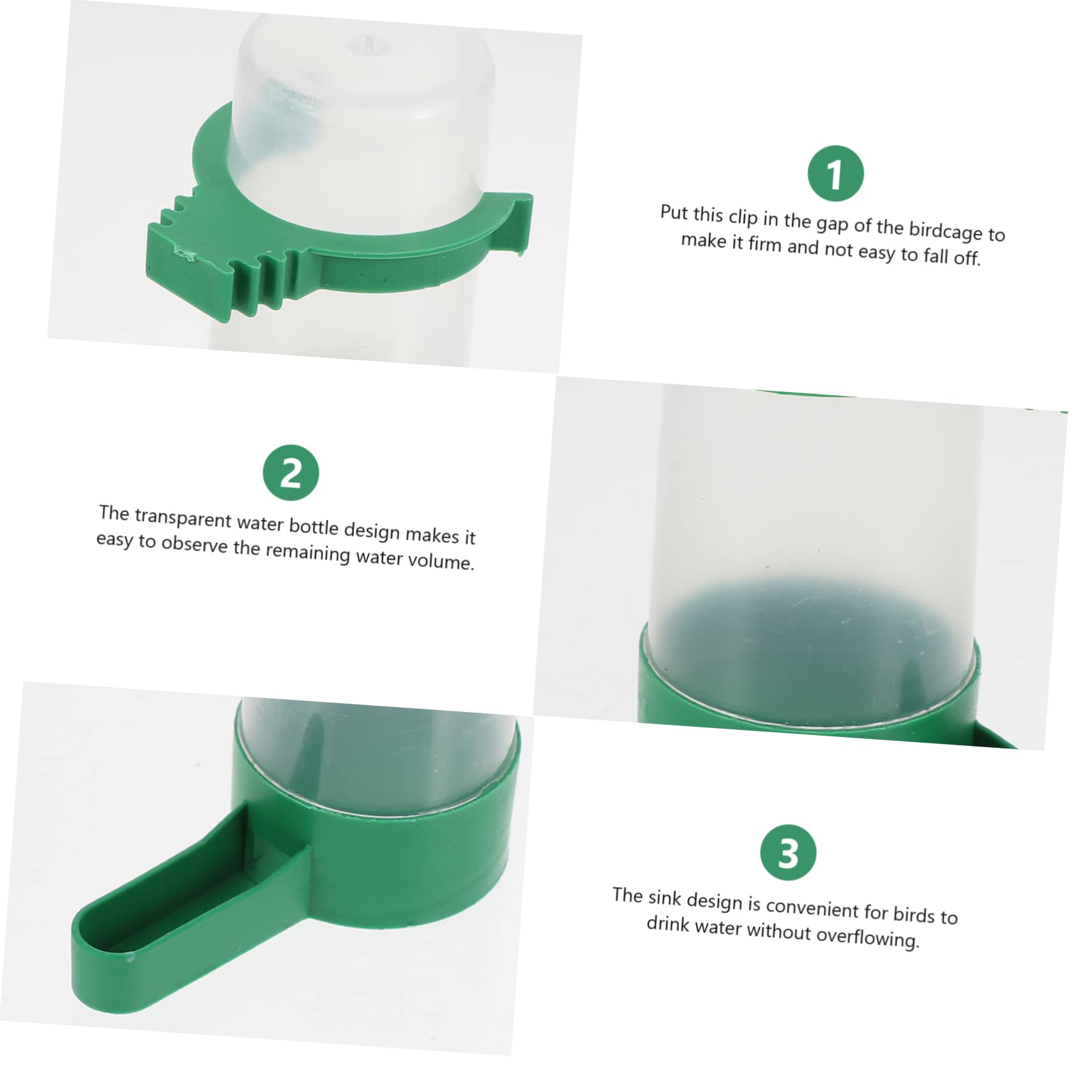 FONDOTIN 10pcs Bird Waterer Water Tubes Parakeet Feeder Automatic Parrot Waterer Pigeon Self Drinker Bird Self Drinker Chicken Water Feeder Rabbit Glass of Water Drinking Fountain Plastic