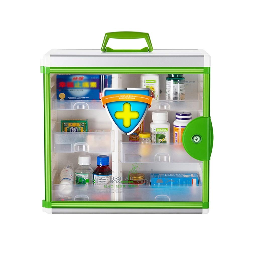 Lockable First Aid Medical with Security Glass Door, Wall Mount Aluminum Medical Cabinet Cupboard Locker