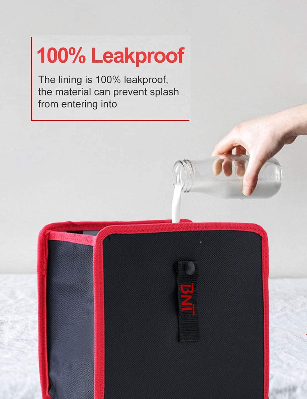 BNT Car Trash Can, 100% Leak-Proof Trash Can Organizer, 1.85 Gallon Capacity Car Garbage Basket, Multipurpose Trash Bin for Car, Best for Auto Truck Van and SUV（Red）