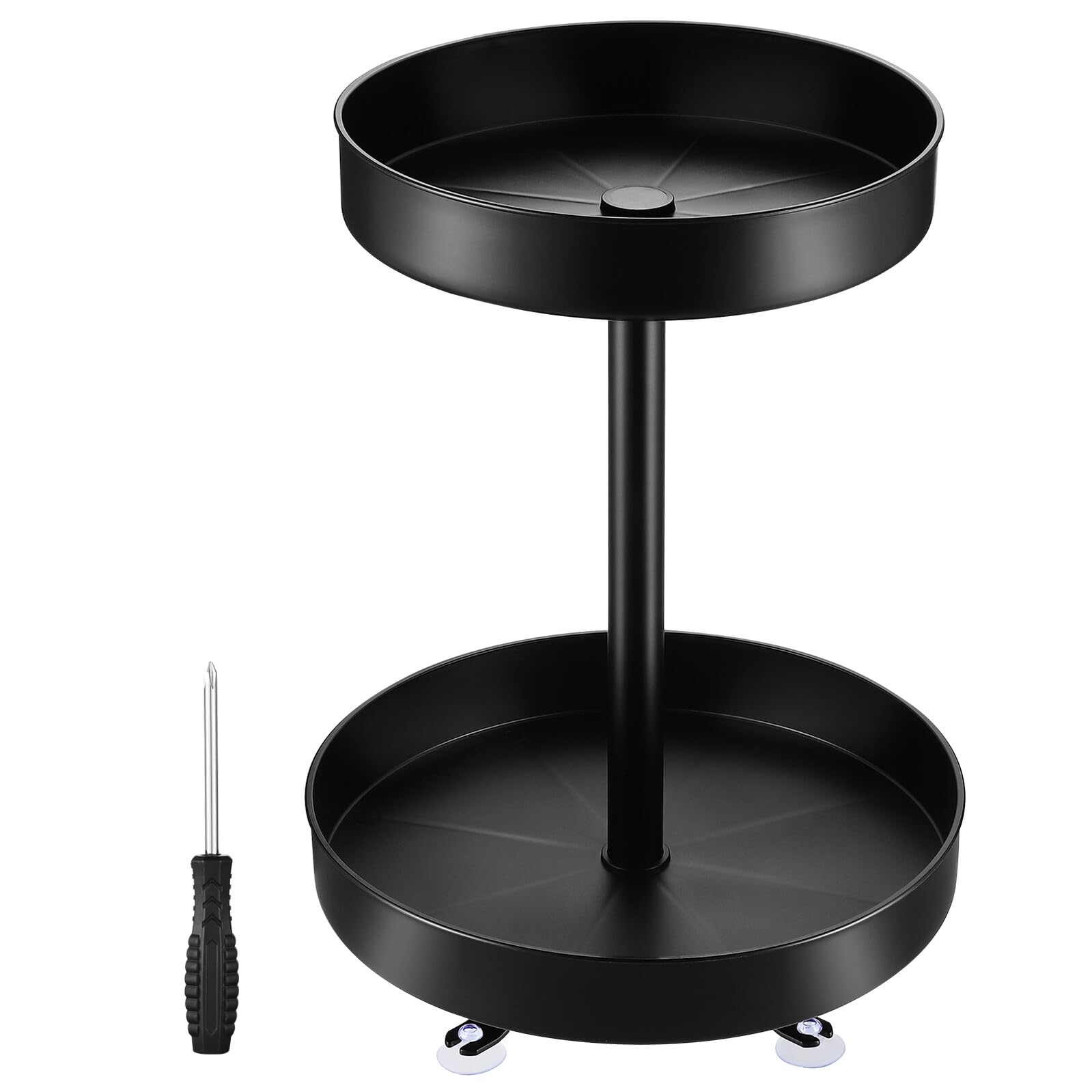 iplusmile Estante Giratorio Para Condimentos Con Borde Elevado y Doble Organizador De Especias Para Cocina Almacenamiento De Botellas Adecuado Para Hogar Restaurante y Bar