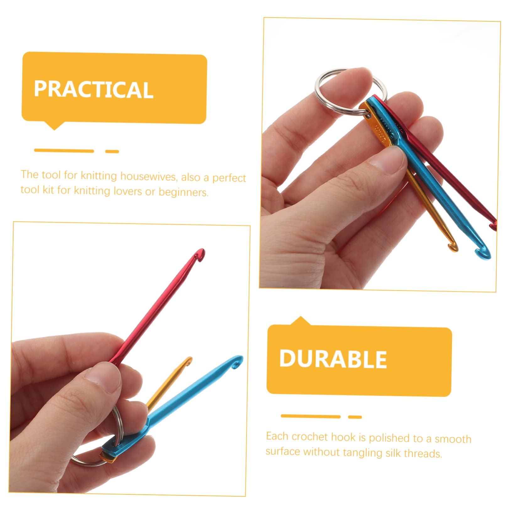 TEHAUX 20pezzi Ergonomic Crochet Hooks Strumenti Da Cucito Per Uncinetto Portatili e Leggeri Per Progetti Di Yarn Craft e Maglieria