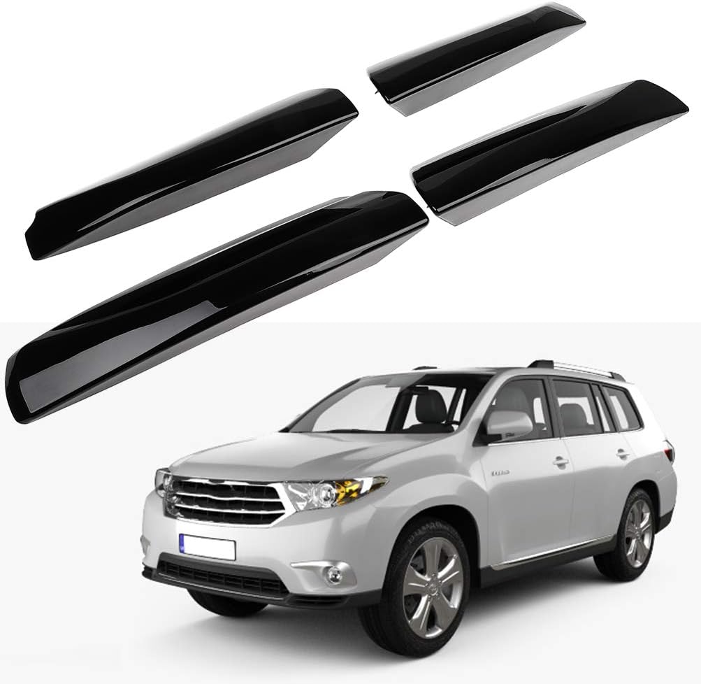 4PCS Black Roof Rack Covers Replacement for Highlander 3.3L 4Doors 2008-2010 for Highlander 3.5L 4Doors 2008-2013 AZHZ Aluminum Alloy Roof Rack Covers