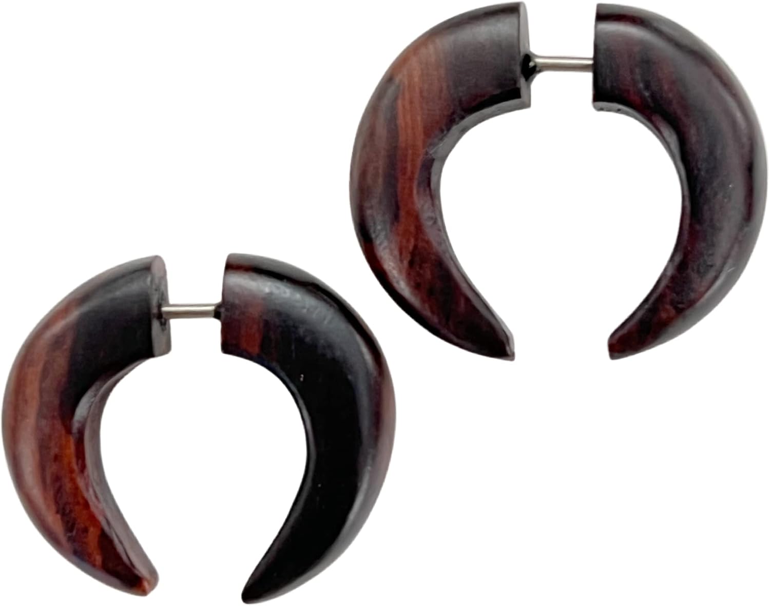 Tribal Organic Wooden Earrings Fake Gauges Sold As Pair bohemian jewelry beach tropical tattoo