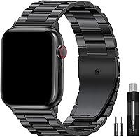 EPULY Stainless Steel Apple Watch Band for Men - Premium Metal Strap Compatible with 49mm 45mm 44mm Series 10 9 8 Ultra SE (38-49mm)