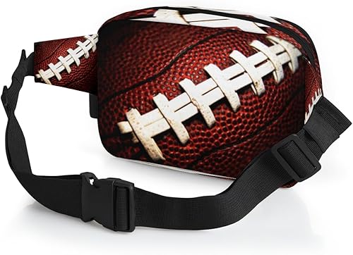 Miniatura 5 de Riñonera de fútbol americano para hombres y mujeres, bolsa cruzada de fútbol con correa ajustable, bolsa impermeable para viajes, caminar, correr,