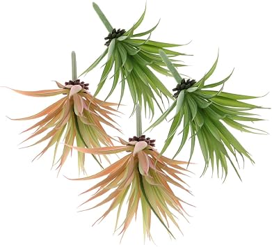 Levemolo Realistic Simulated Water Chestnut Fake Succulents Easy Care Artificial Indoor Plants for Desk Shelf Office