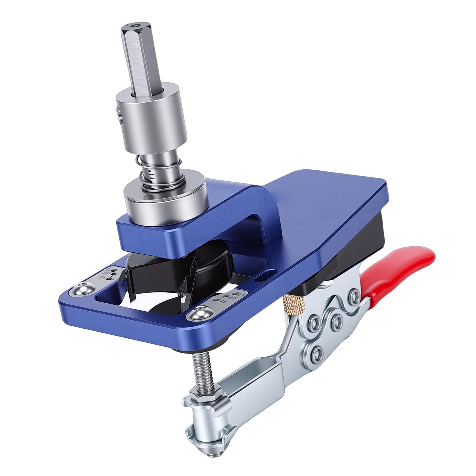Guida per Trapano per Cerniera Regolabile in Lega di Alluminio Blu da 35 Mm, Strumento Accurato per Progetti di Lavorazione del Legno Mobili, Adatto per Cerniere di ante di