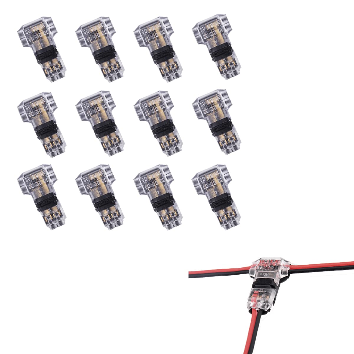 Buy BRILLIANCE4U 3 Way Connectors for 2420 AWG, 12 Pack Wire Tap