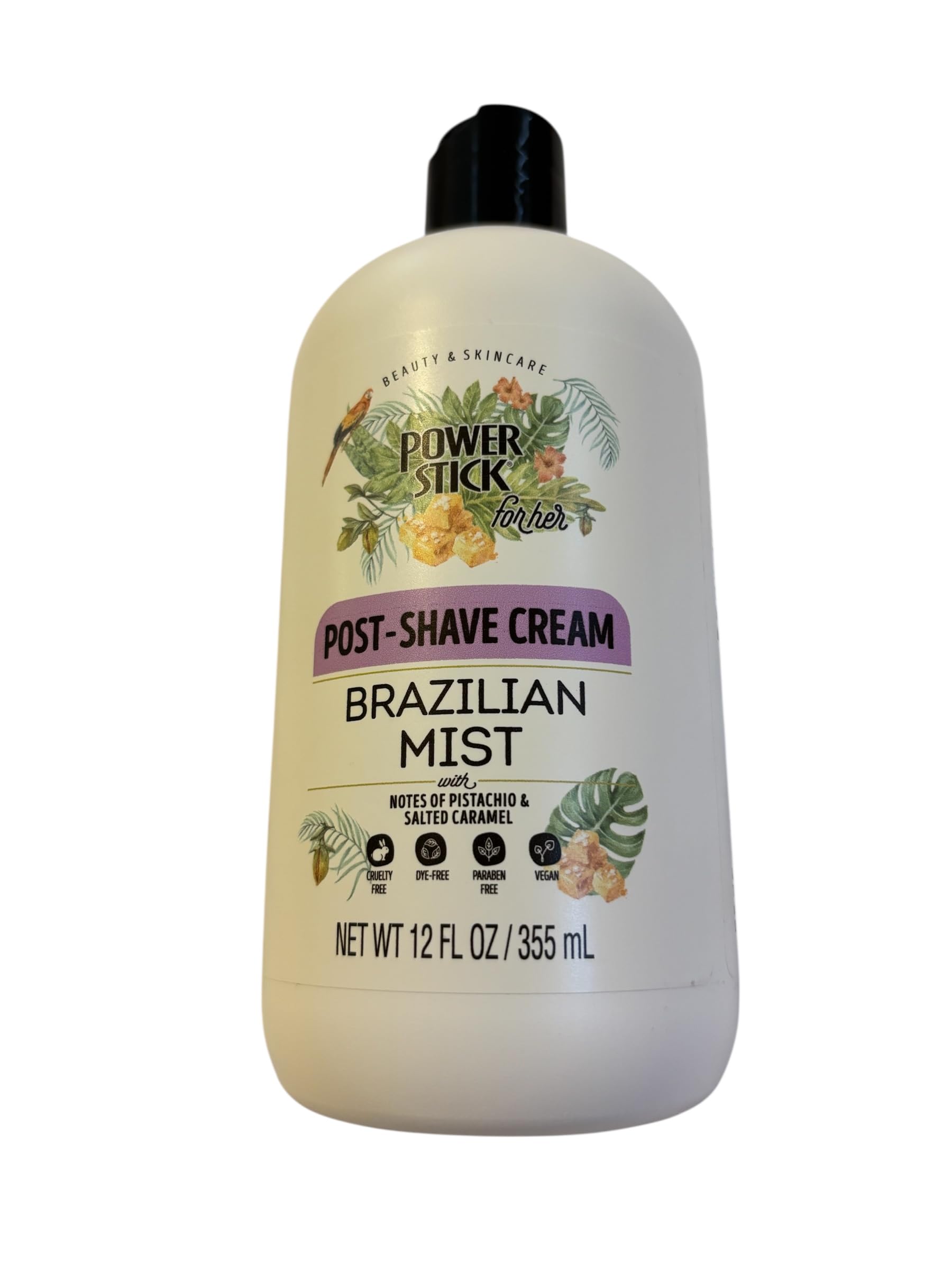 Brazilian Mist Post-Shave Cream, Vegan, Cruelty-Free, Paraben-Free Formula with Pistachio and Salted Caramel, 12 Fl Oz