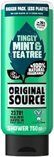 Mint & Tea Tree Shower Gel, 100 Percent Natural Fragrance, Vegan, Cruelty Free, Paraben Free, Large Bottle, 750 ml