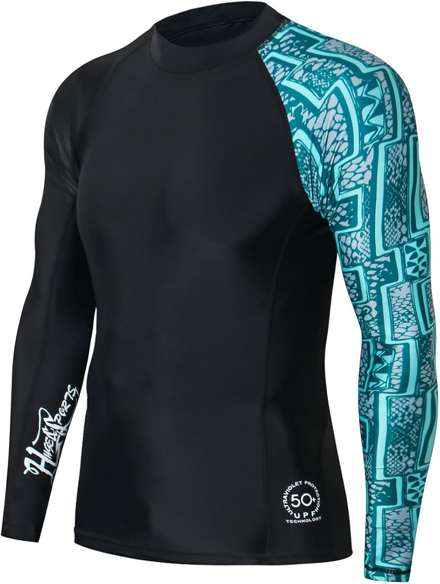 Skins Rash Guard Long Sleeves HUGE SPORTS Mens Splice UV Sun Protection