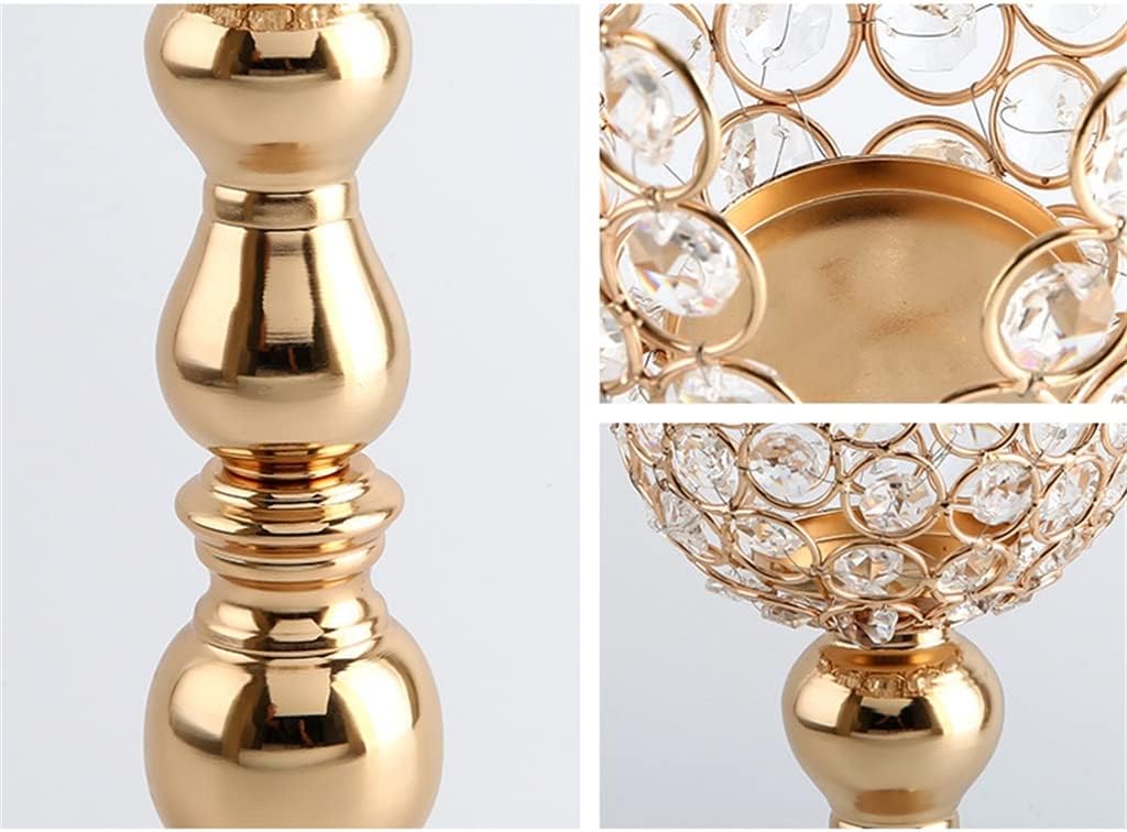 European Type Gold Electroplating Iron Craft Products Petal Candlestick Home Ornaments Wedding Props