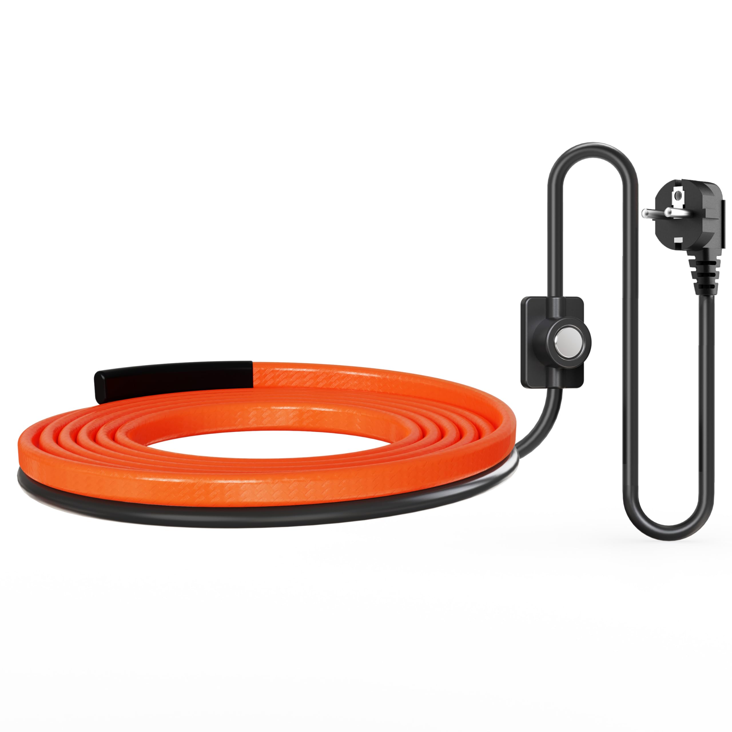 Heizkabel mit Thermostat 15 W/m, selbstregulierendes Frostschutz-Heizband IP65 für Wasserleitungen, Dachrinnen und Tränken, 3m, Orange, UL- und ETL-zertifiziert