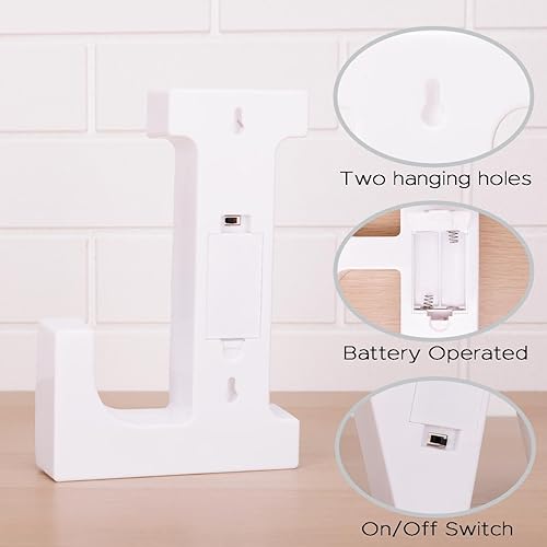 Miniatura 3 de Letras pequeñas de marquesina LED, letras iluminadas, letras LED de 8.58 pulgadas, letrero iluminado a pilas para mesa, fiesta, cumpleaños,