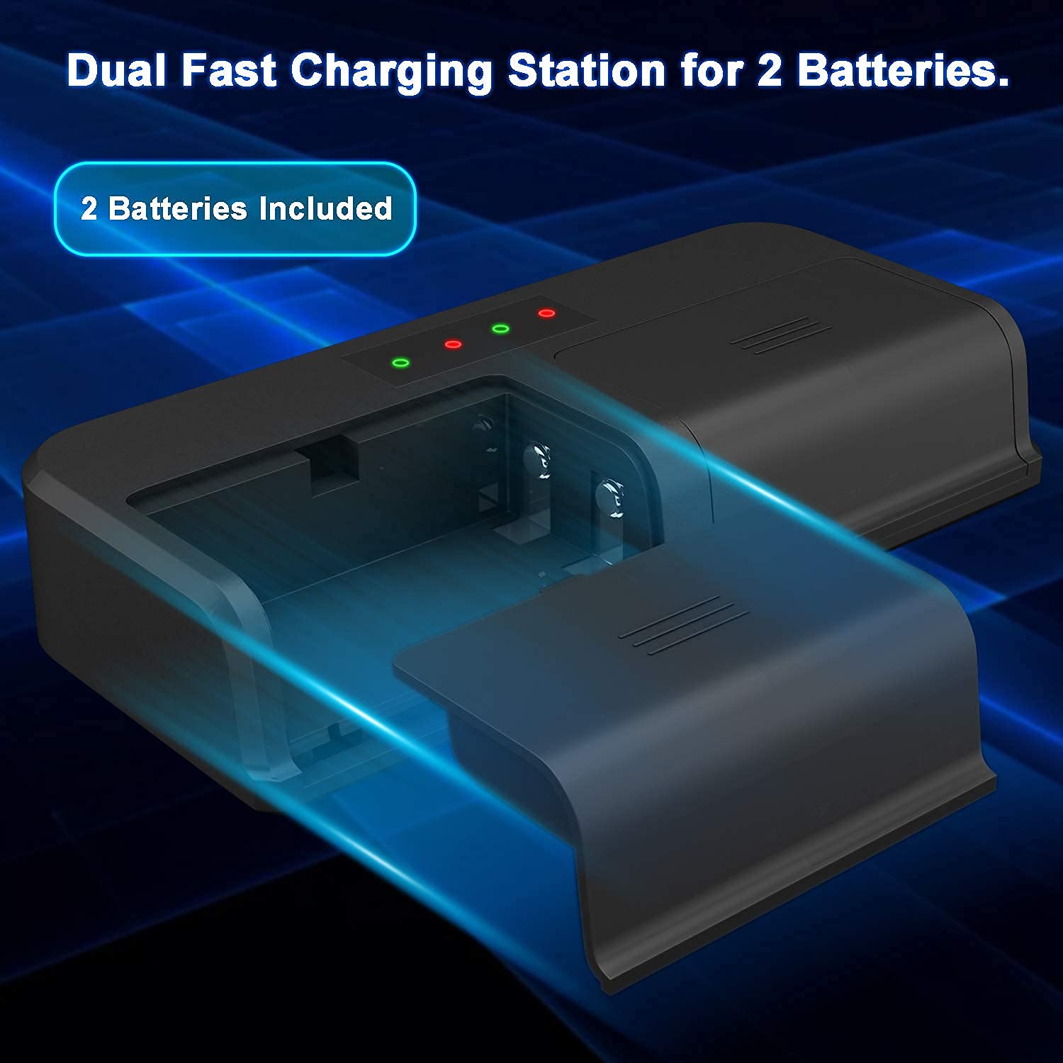 Xbox Rechargeable Battery Pack,Battery for Xbox one Controller, Cover 2PCS x 800 mAh Xbox One Rechargeable Battery, High Speed Charging Station for Xbox One/Xbox One X/Xbox One S Wireless Controllers