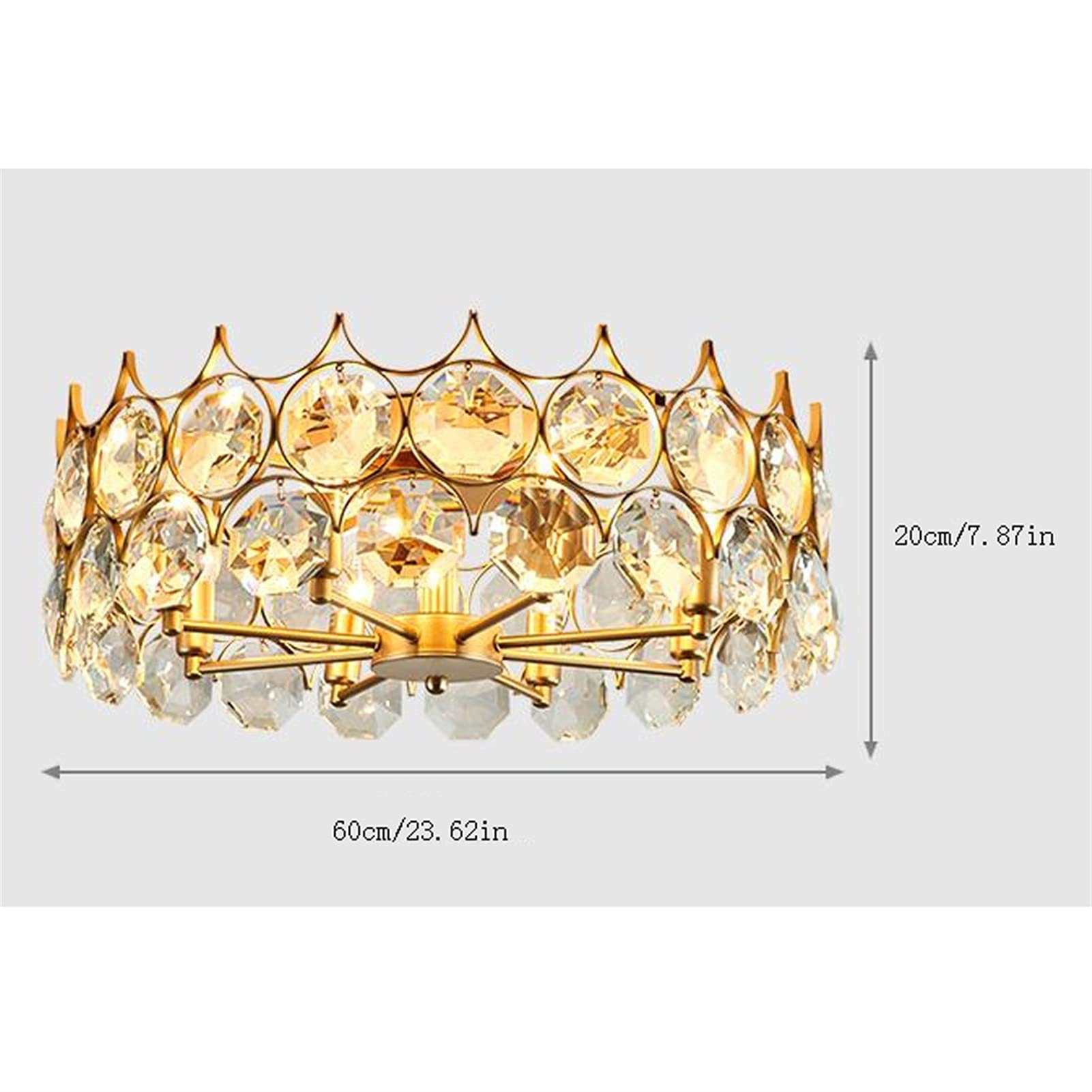 Lampa sufitowa Eleganckie wzory Crystal Sufit Light, White Living Room Lampa sufitowa do kuchni, sypialni, salonu, okrągły światła Oświetlenie sufitowe