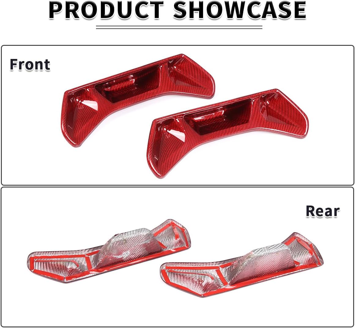 Real Carbon Fiber Car Center Console Seat Back Panel Decorative Cover,for Toyota Supra GR A90 A91 MK5 2019-2022,Car Interior Accessories,2 PCS (Red)