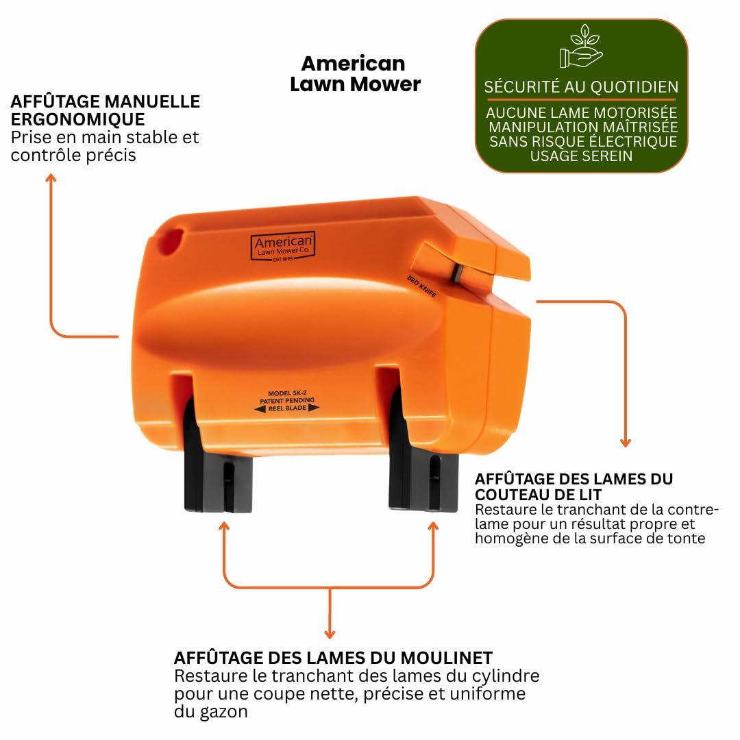 VENTEO - Affûteuse Manuelle pour Tondeuse à Gazon à Bobines | Aiguiseur Lame Tondeuse Gazon Compact | Affûtage Rapide et Précis Tondeuse Manuelle | Entretien Jardin Outils Tondeuse Gazon