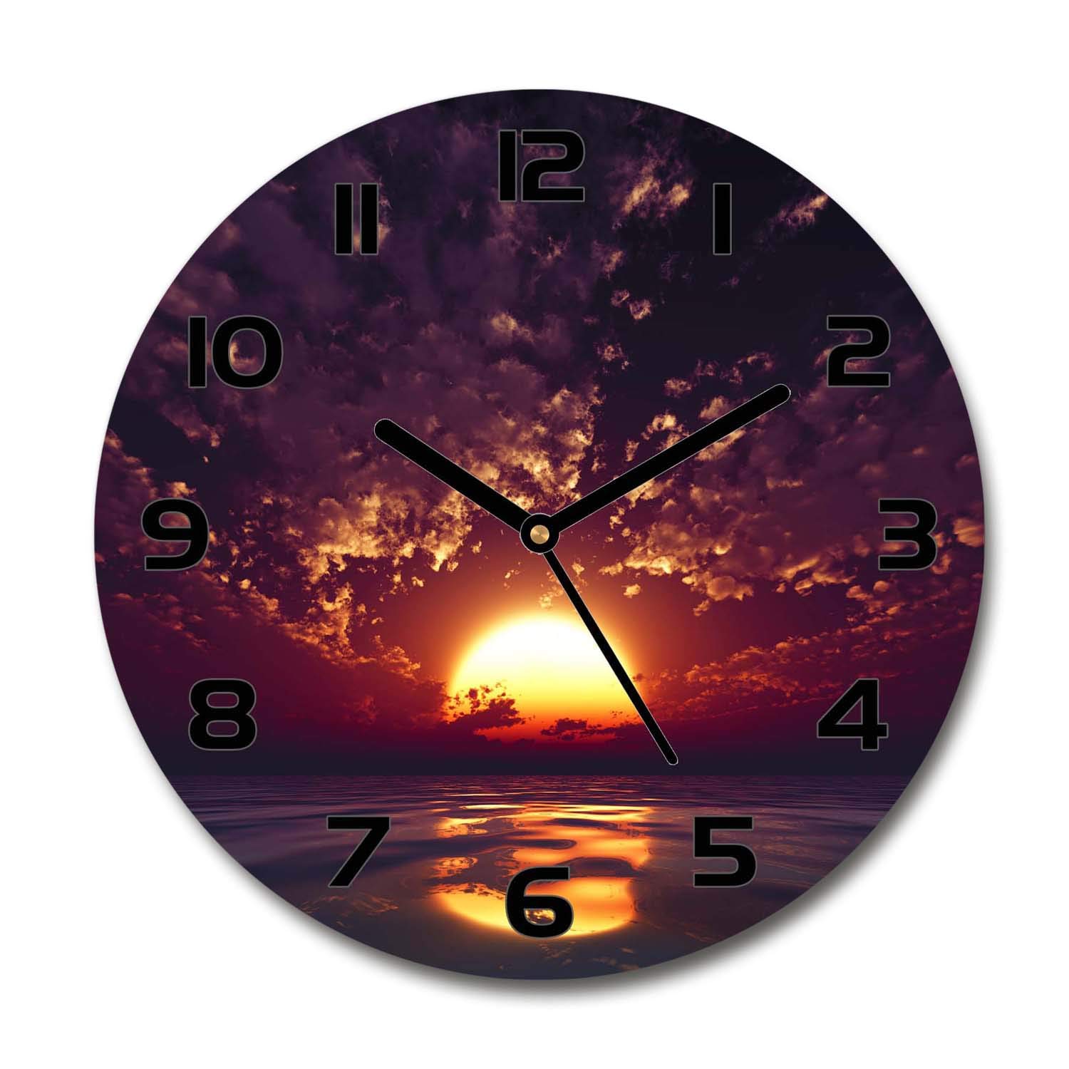 Horloge en Verre Silencieuse Tulup 60x60cm sans Tic-Tac pour Salon et Chambre
