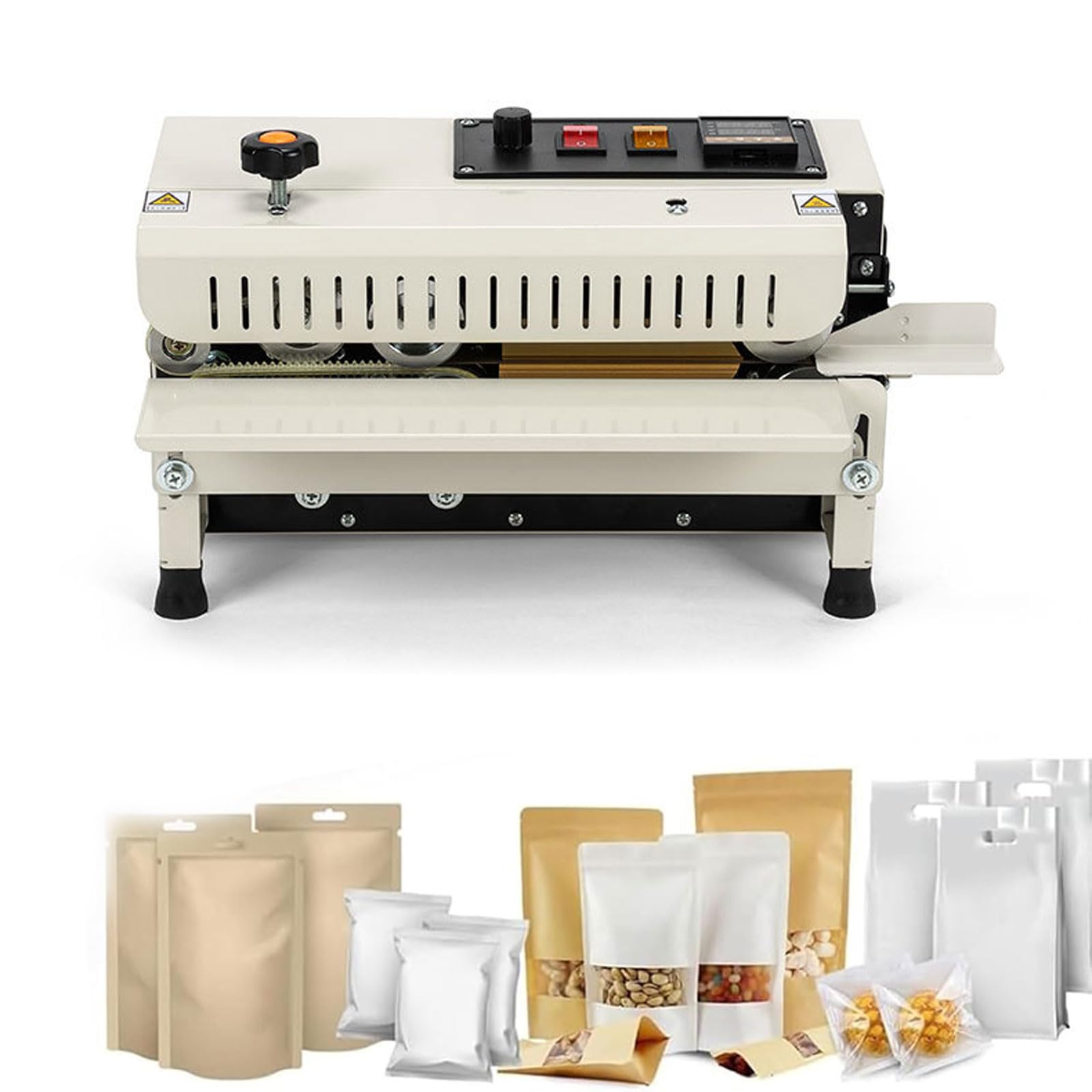 Macchina automatica di sigillamento del sacchetto, sigillatrice di calore commerciale 650W con controllo della temperatura digitale, 0-400 ° C per sacchetti di plastica e di alluminio