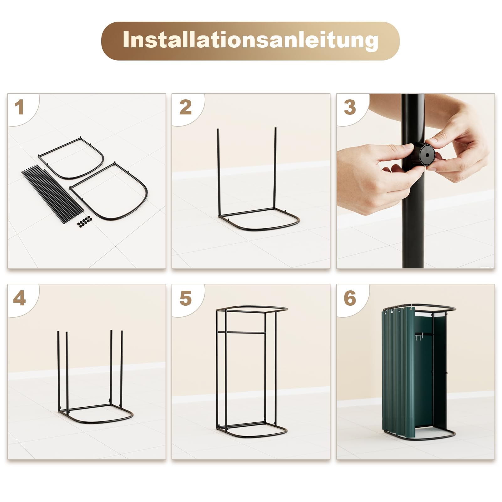 Umkleidekabine Freistehend, U-Form Bewegung Spur Umkleideraum, Bodenstehende Tragbarer Sichtschutz, Schattierung umkleide Öse Eisenhalterung, für Büro Einkaufszentrum