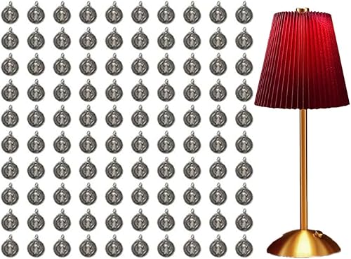 Colgante de protección contra el mal de San Benito en tono plateado 34 pulgadas paquete de 100 unidades Plata