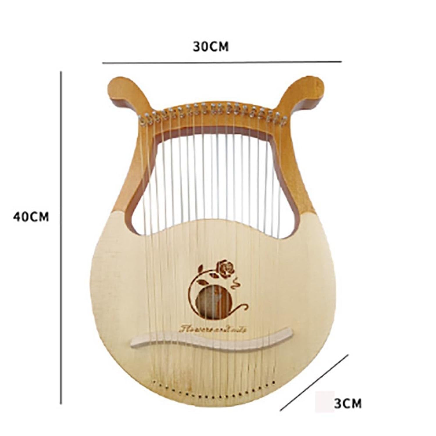 Arpa Portátil Pequeña, Arpa 19 Lira, 19 Cuerdas de Metal Arpa de Lira Instrumento de Arpa de Madera para Principiantes Amantes de los Instrumentos Amante de la música Niños