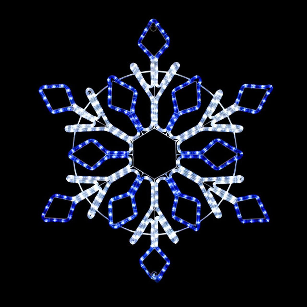ElectricArt 32 Inch Cool White and Blue LED Rope Light Snowflake Motif v2