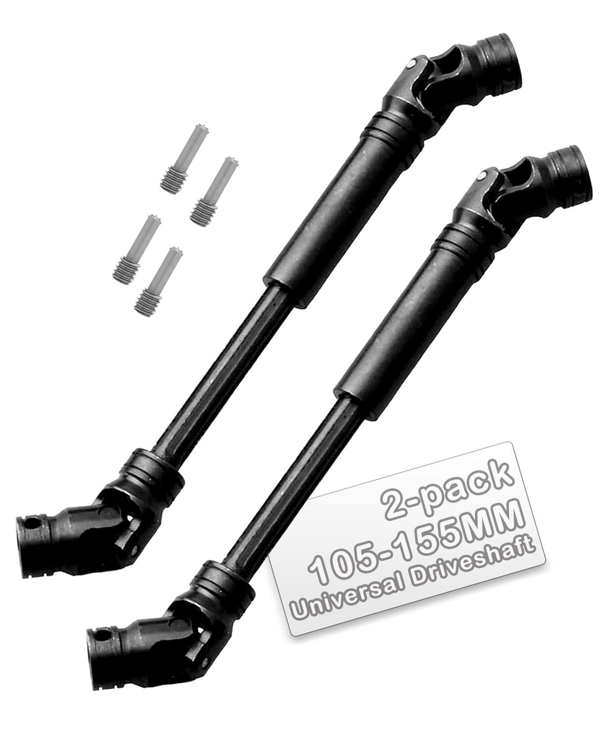 Universal Drive Shaft 2PCS 105-155MM RC Upgrades for 1/10 SCX10 Red cat D90 Gen7 /Pro RC 4WD GEN8 RC Crawler,RC Upgrade Parts Hop-Ups,Steel Full Metal