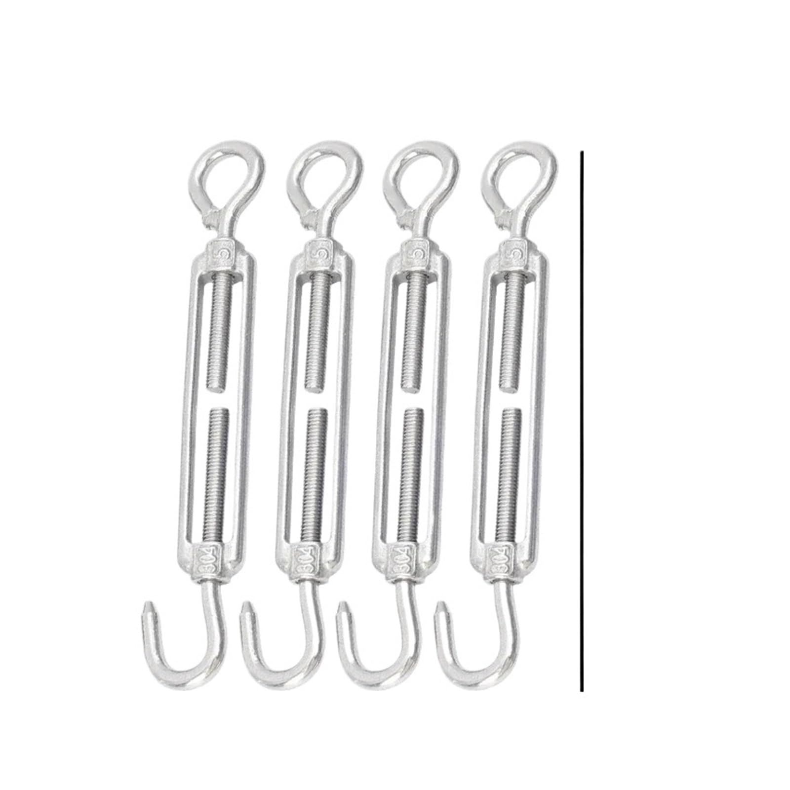 10/1 tenditore regolabile in acciaio inox con occhiello, tenditore per corda metallica, stringicavo per stendibiancheria, hardware marino M4 M5 M6 (M5, 1 pz)
