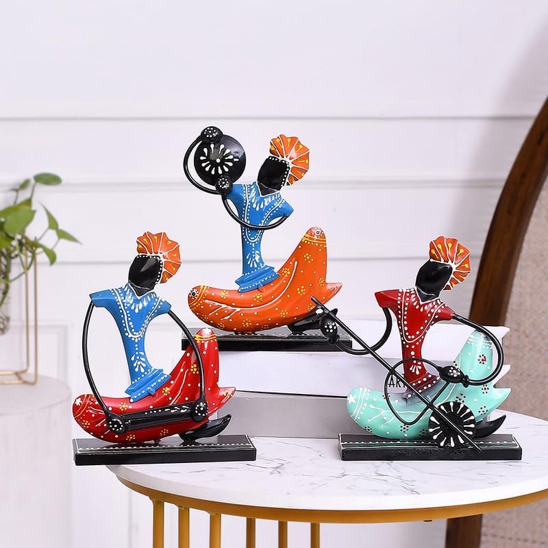Metal Nagpuri Musician Decorative Showpiece | Handcrafted Sculpture of Traditional Nagpuri Musician| Perfect for Home, Office, Music Room-image-27