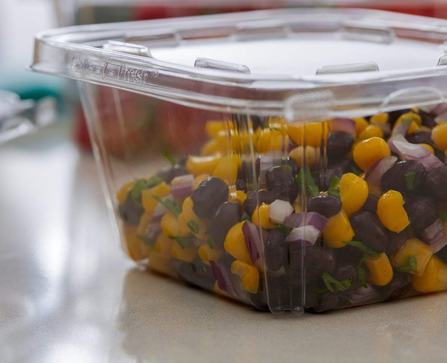 Inline Plastics Safe-T-Fresh Clear Hinged Container 4.9 Inch x 5.75 Inch x 2.63 Inch High, 5 Pieces