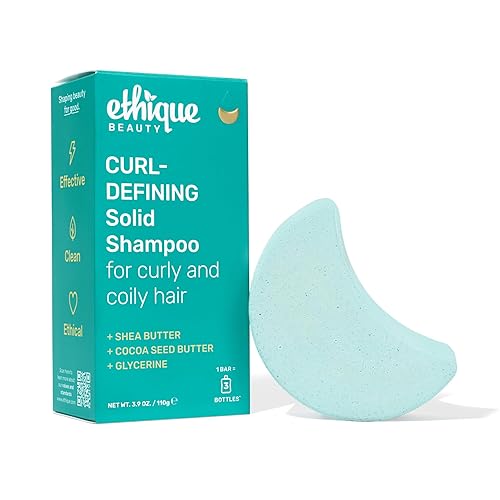 Ethique Barra de champú definidora de rizos con manteca de karité, sin plástico, vegano, sin crueldad, 3.88 onzas, Professor Curl