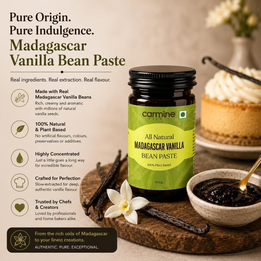 Image of Carmine County All Natural Pastes 50 g (Madagascar Vanilla Bean Paste)