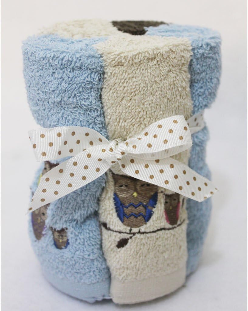 Aussino Touch of Luxury Washcloth Pack - Owls