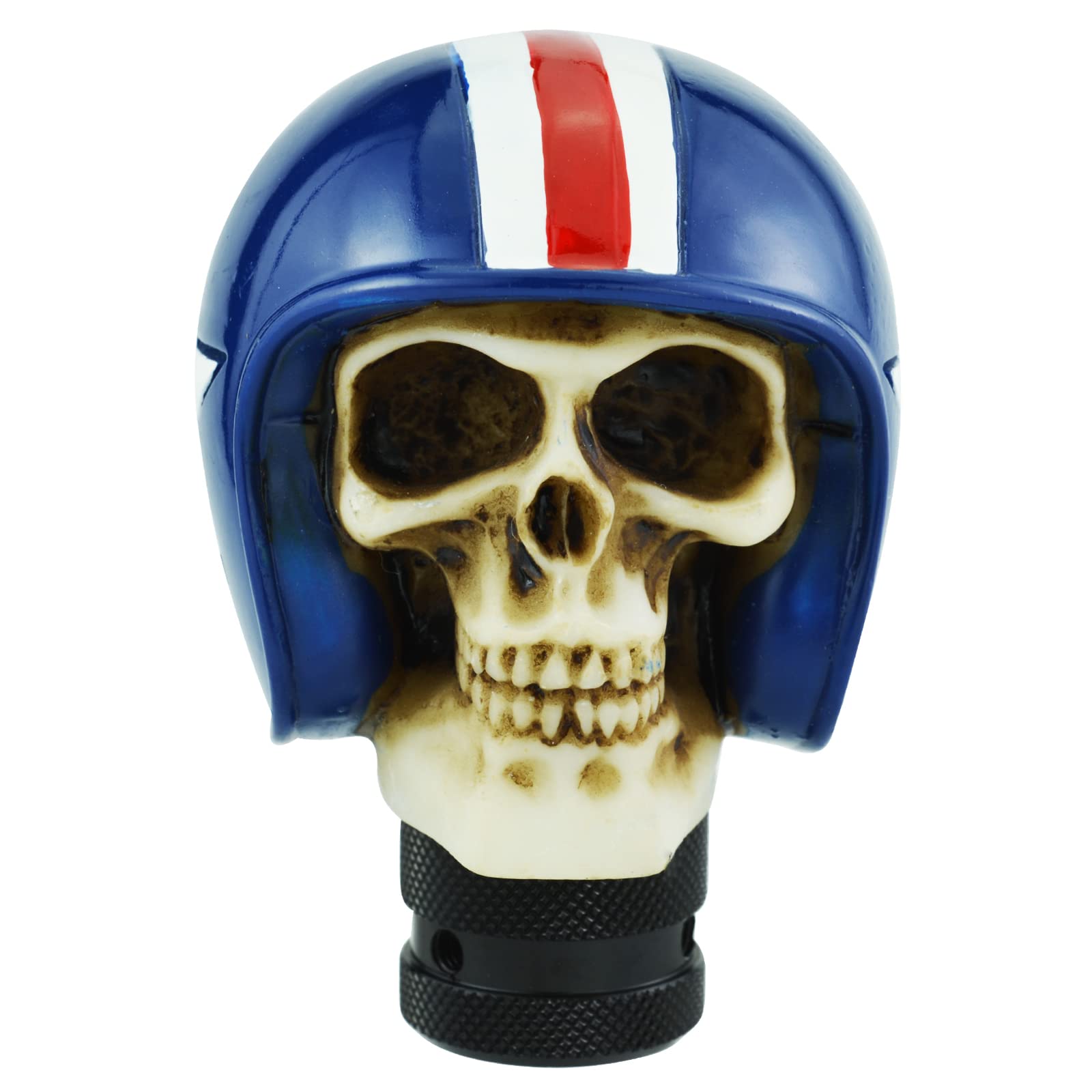 Temzzer Skull Resin Transmission Gear Shifter Stick Knob Heavy Shiny Vehicle Shifter Lever Handle for Most Manual Automotive Vehicles (Blue)