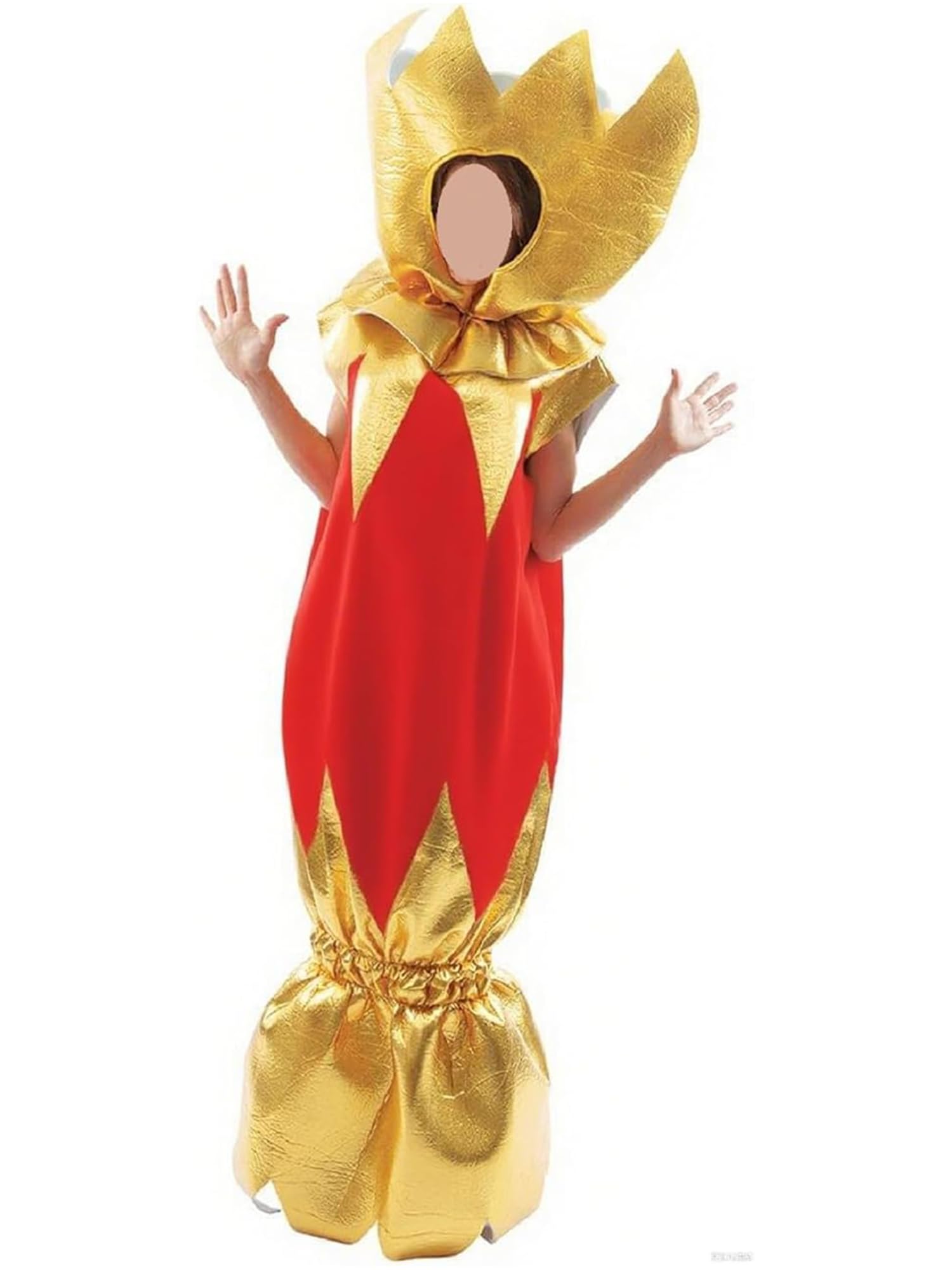 Acrawnni Christmas Cracker Adult Costume Red And Gold Christmas Cracker Novelty Fancy Dress Holiday Unisex Xmas Cosplay Costume (A-Gold, L)