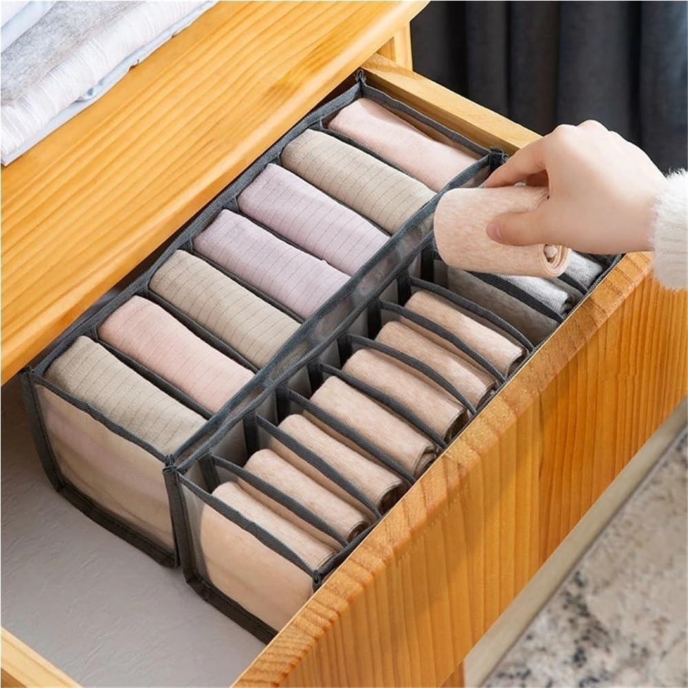 Boîte de rangement pour sous-vêtements et chaussettes, organisateur de soutien-gorge, solution robuste et haut de gamme à plusieurs niveaux, séparateurs de vêtements avec compartiments ajustables