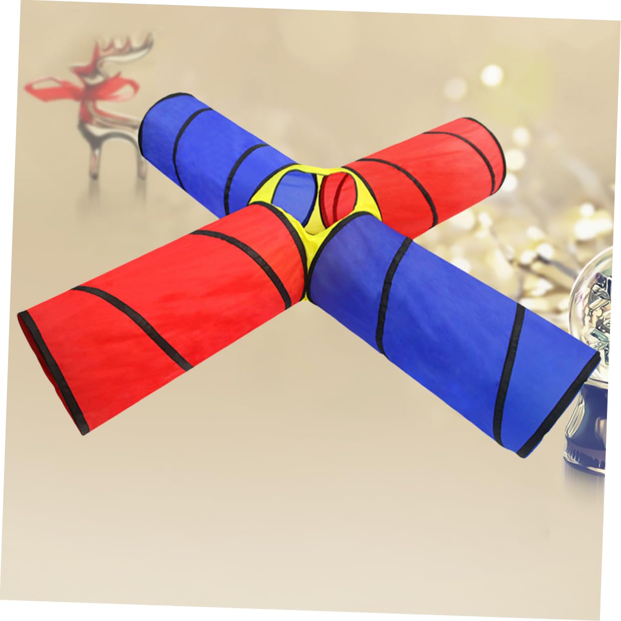 Túnel de Juego para Niños de Tela Cuatro Túneles Plegable | Uso Interior y Exterior, Apto para Gateo, para Guardería y Juego Diario