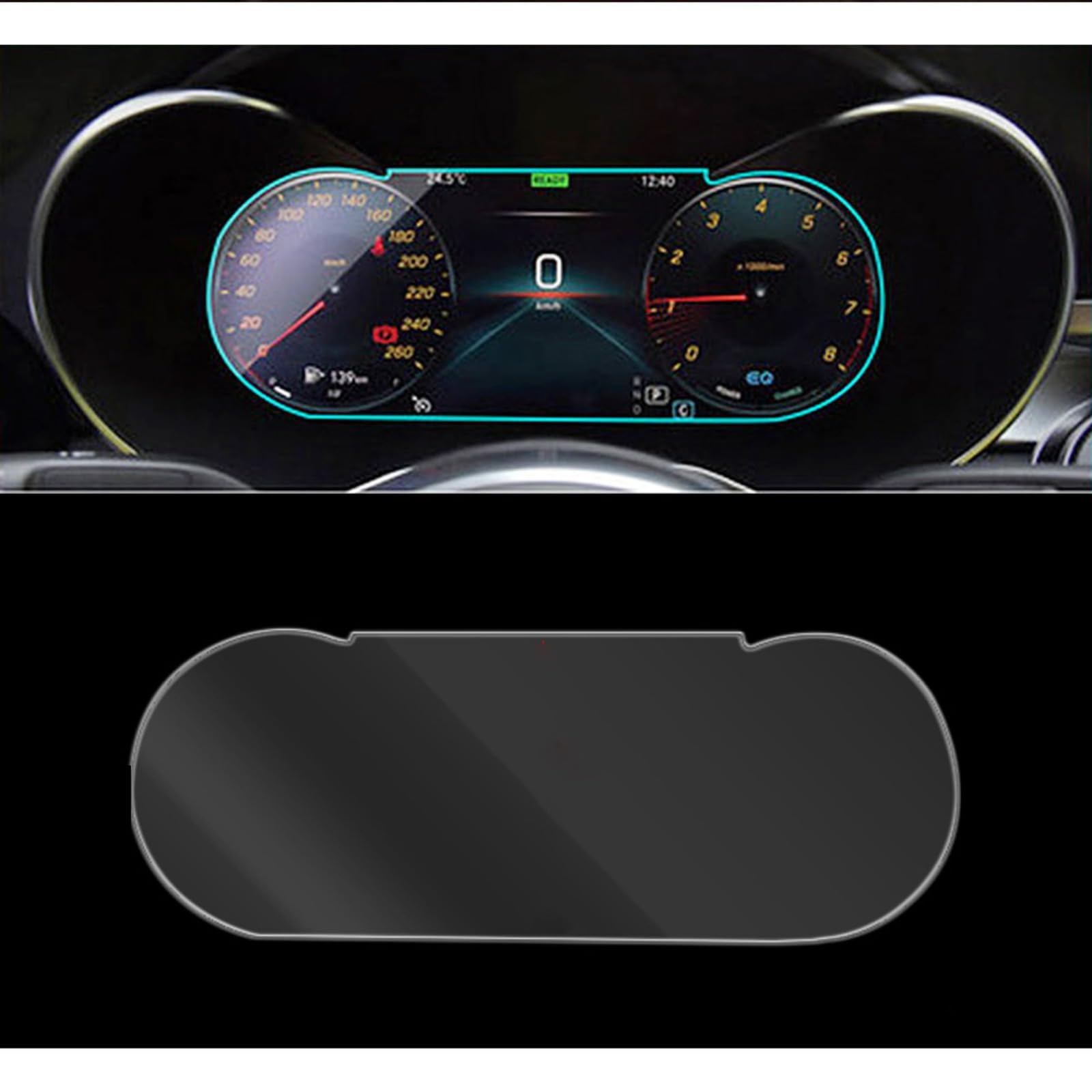 SCTOU For Mercedes Benz C Class W205 2019-2021 Car Dashboard Instrument GPS Navigation LCD Screen Tempered Glass Protective Film