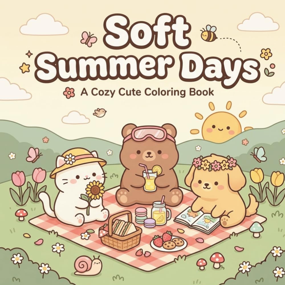 Soft Summer Days: A Cozy and Cute Summer Coloring Book with 40+ Relaxing and Easy Designs