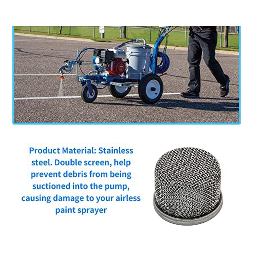 Srutueo 181072 or 181-072 Inlet Strainer Screen Filter with 1in NPT Thread for 795 1095 1500 Airless Paint Sprayer Suction Hose Replacement Accessories, Silver