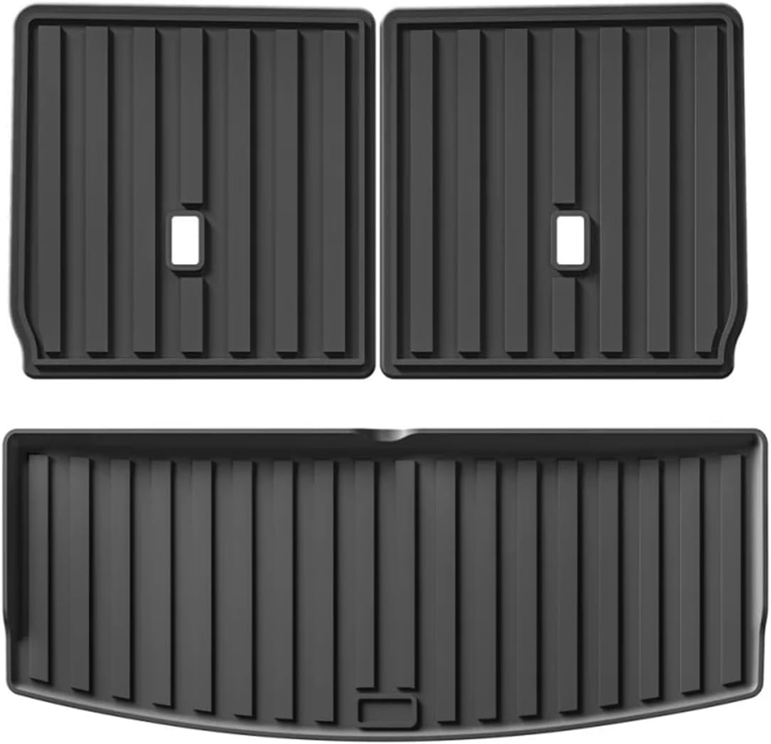 Explorer US Version 6 Seats 2020-2025 TPE Car Floor Mats Cargo Liner Trunk Backrest Pad Black Accessories(LHD 7PCS)